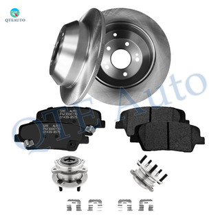 Set of 8 Rear 302mm Brake Disc Rotors-Ceramic Brake Pad Kit-Wheel Hub Bearing Assembly For 2013-2016 Hyundai Santa FE Sport AWD