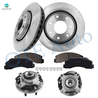 Set of 8 Front 350mm Brake Disc Rotors-Ceramic Brake Pad Kit-Wheel Hub Bearing Assembly For 2010 Ford F-150