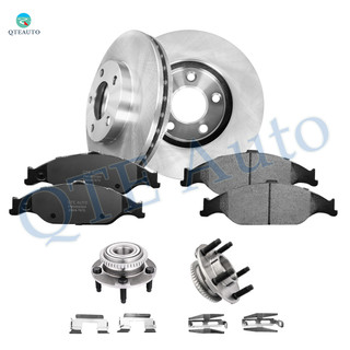 Set of 8 Front Brake Disc Rotors 276mm-Wheel Hub Bearing Assembly-Ceramic Brake Pad Kit For 1999-2004 Ford Mustang