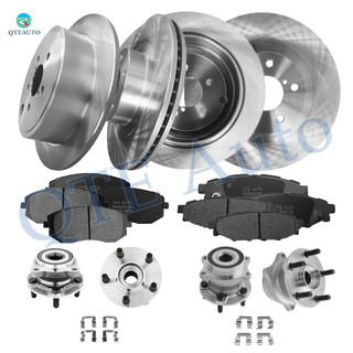Set of 16 Front 293mm-Rear 286mm Brake Disc Rotors-Ceramic Brake Pad Kit-Wheel Hub Bearing Assembly For 2010-2012 Subaru Legacy