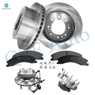 Set of 8 Front 355mm Brake Disc Rotors-Ceramic Brake Pad Kit-Wheel Hub Bearing Assembly For 2011-2015 Chevrolet Silverado 2500 HD