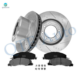 Set of 6 Front 360mm Drilled Slotted Brake Disc Rotors-Ceramic Brake Pad Kit For 2009 2010 Dodge RAM 3500