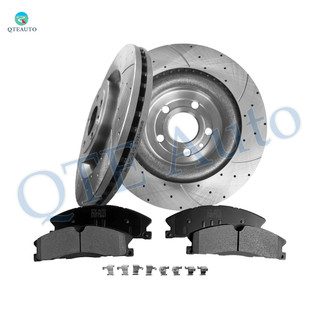 Set of 6 Front 352mm Drilled Slotted Brake Disc Rotors-Ceramic Brake Pad Kit For 2013-2019 Ford Police Interceptor Utility