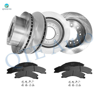 Set of 12 Front 355mm-Rear 360mm Brake Disc Rotors-Ceramic Brake Pad Kit For 2011-2015 GMC Sierra 3500 HD