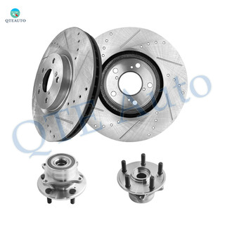 Set of 4 Front 330mm Drilled Slotted Brake Disc Rotors-Wheel Hub Bearing Assembly For 2009-2015 Honda Pilot