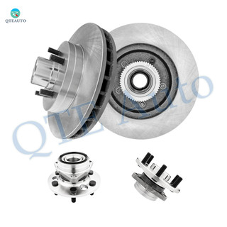 Set of 4 Front Brake Disc Rotors and Hub Assembly-Wheel Hub Bearing Assembly For 1994 GMC Yukon