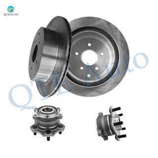 Set of 4 Rear 308mm Brake Disc Rotors-Wheel Hub Bearing Assembly Replacement For 2013 Infiniti JX35 FWD