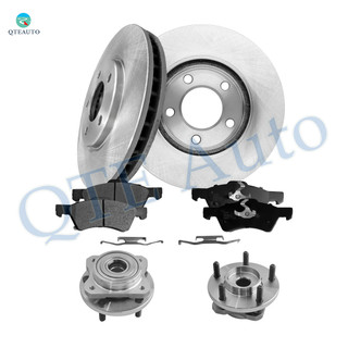 Set of 8 Front 280.9mm Brake Disc Rotors-Ceramic Brake Pad Kit-Wheel Hub Bearing Assembly For 2001-2007 Dodge Grand Caravan
