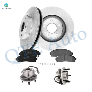 Set of 8 Front 295.9mm Brake Disc Rotors-Ceramic Brake Pad Kit-Wheel Hub Bearing Assembly For 2002-2007 Saturn VUE