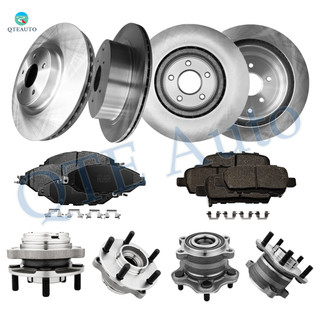 Set of 16 Front 320mm-Rear 308mm Brake Disc Rotors-Ceramic Brake Pad Kit-Wheel Hub Bearing Assembly For 2015-2019 Nissan Pathfinder FWD
