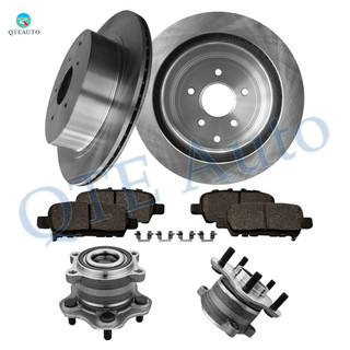 Set of 8 Rear 308mm Brake Disc Rotors-Ceramic Brake Pad Kit-Wheel Hub Bearing Assembly For 2014-2019 Nissan Pathfinder FWD