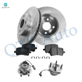 Set of 8 Front 256.05mm Brake Disc Rotors-Ceramic Brake Pad Kit-Wheel Hub Bearing Assembly For 2008 Chevrolet Cobalt