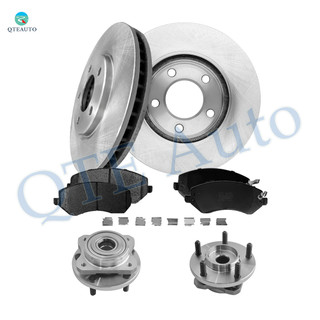 Set of 8 Front 280.9mm Brake Disc Rotors-Ceramic Brake Pad Kit-Wheel Hub Bearing Assembly For 2003 Chrysler Town & Country
