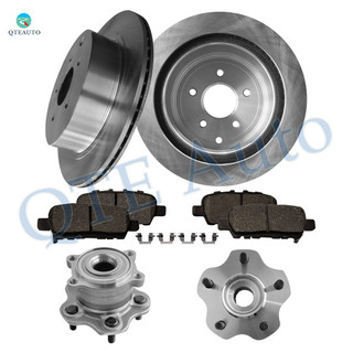Set of 8 Rear 308mm Brake Disc Rotors-Ceramic Brake Pad Kit-Wheel Hub Bearing Assembly Replacement For 2017-2019 Infiniti Q60