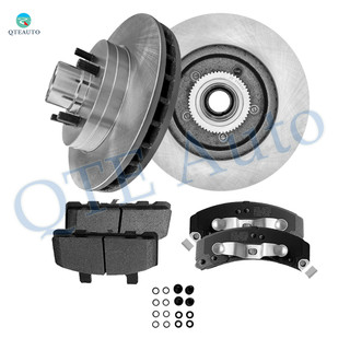 Set of 6 Front Brake Disc Rotors and Hub Assembly-Ceramic Brake Pad Kit For 1996-1999 Chevrolet C1500
