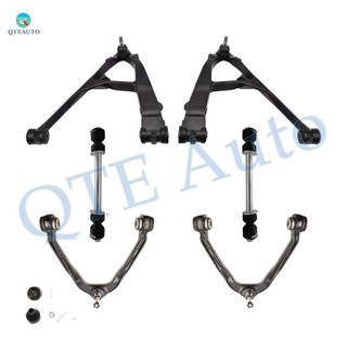 Set of 6 Front Upper and Lower Control Arm Ball Joint-Sway Bar Link For 2000-2006 Chevrolet Tahoe Standard Bushing