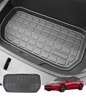 Front Trunk Mat for 2021-2024 Tesla Model Y, Cargo Tray Storage Accessories for 5 & 7 Seat, All Weather Anti-Slip Floor Protector
