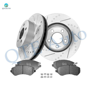Set of 6 Front 288.15mm Drilled Slotted Brake Disc Rotors-Ceramic Brake Pad Kit For 2002-2007 Jeep Liberty