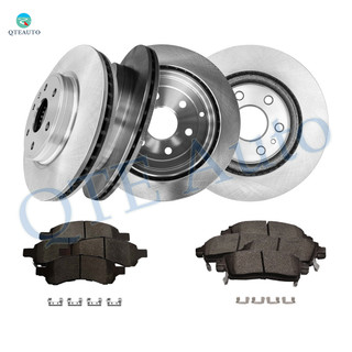 Set of 12 Front 325mm-Rear 331mm Brake Disc Rotors-Ceramic Brake Pad Kit For 2007-2016 GMC Acadia