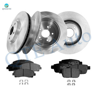 Set of 12 Front 319.8mm-Rear 333.65mm Brake Disc Rotors-Ceramic Brake Pad Kit For 2006-2011 Honda Ridgeline