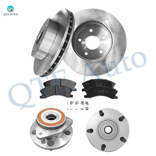 Set of 8 Front 304.8mm Brake Disc Rotors-Ceramic Brake Pad Kit-Wheel Hub Bearing Assembly For 1999-2004 Jeep Grand Cherokee