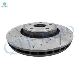1 Piece Front Right 350mm Drilled Slotted Brake Disc Rotor For 2011-2020 Jeep Grand Cherokee