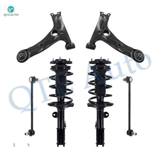Set of 6 Front Lower Control Arm-Sway Bar Link-Quick Complete Strut-Coil Spring Assembly For 2003-2008 Toyota Matrix