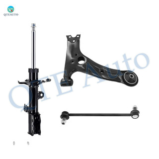 Set of 3 Front Left Lower Control Arm-Sway Bar Link-Suspension Strut Assembly For 2003-2008 Toyota Corolla