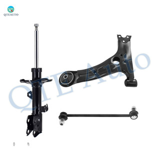 Set of 3 Front Right Lower Control Arm-Sway Bar Link-Suspension Strut Assembly For 2009-2013 Toyota Corolla