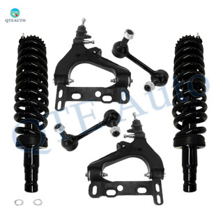 Set of 6 Front Lower Control Arm Ball Joint-Sway Bar Link-Quick Complete Strut-Coil Spring Assembly For 2005-2007 Saab 9-7X AWD