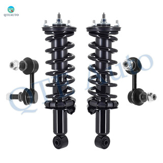 Set of 4 Front Sway Bar Link-Quick Complete Strut-Coil Spring Assembly For 2005-2019 Nissan Frontier L4 XE