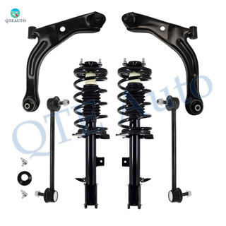 Set of 6 Front Lower Control Arm Ball Joint-Sway Bar Link-Quick Complete Strut-Coil Spring Assembly For 2001-2004 Ford Escape V6 3.0L