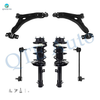 Set of 6 Front Lower Control Arm Ball Joint-Sway Bar Link-Quick Complete Strut-Coil Spring Assembly For 2006 2007 Ford Focus