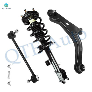 Set of 3 Front Left Lower Control Arm Ball Joint-Sway Bar Link-Quick Complete Strut-Coil Spring Assembly For 2001-2004 Mazda Tribute