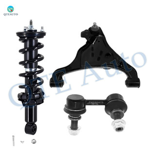 Set of 3 Front Left Lower Control Arm Ball Joint-Sway Bar Link-Quick Complete Strut-Coil Spring Assembly For 2009-2012 Suzuki Equator RWD