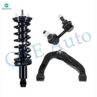 Set of 3 Front Left Upper Control Arm Ball Joint-Sway Bar Link-Quick Complete Strut-Coil Spring Assembly For 2005-2019 Nissan Frontier