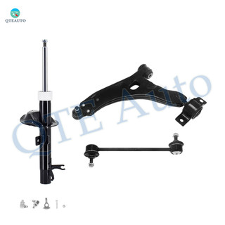 Set of 3 Front Left Lower Control Arm Ball Joint-Sway Bar Link-Suspension Strut Assembly For 2004 2005 Ford Focus