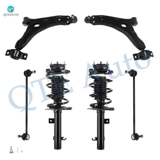 Set of 6 Front Lower Control Arm Ball Joint-Sway Bar Link-Quick Complete Strut-Coil Spring Assembly For 2007 Ford Focus S