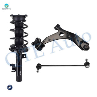 Set of 3 Front Right Lower Control Arm Ball Joint-Sway Bar Link-Quick Complete Strut-Coil Spring Assembly For 2004-2009 Mazda 3
