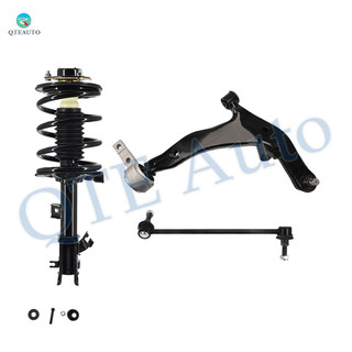 Set of 3 Front Right Lower Control Arm Ball Joint-Sway Bar Link-Quick Complete Strut-Coil Spring Assembly For 2003-2007 Nissan Murano
