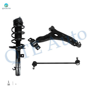 Set of 3 Front Right Lower Control Arm Ball Joint-Sway Bar Link-Quick Complete Strut-Coil Spring Assembly For 2008-2010 Ford Focus