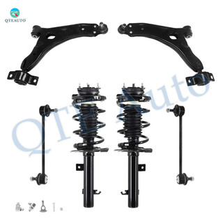 Set of 6 Front Lower Control Arm Ball Joint-Sway Bar Link-Quick Complete Strut-Coil Spring Assembly For 2007 Ford Focus 10.50 (in) Length