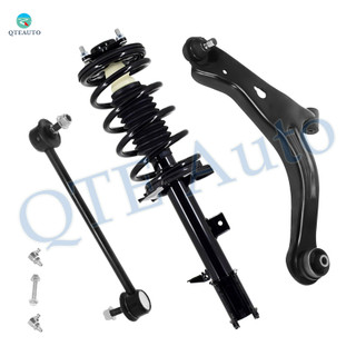 Set of 3 Front Left Lower Control Arm Ball Joint-Sway Bar Link-Quick Complete Strut-Coil Spring Assembly For 2001-2004 Mazda Tribute V6