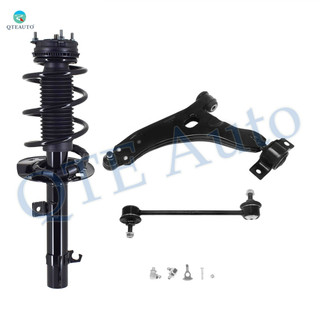 Set of 3 Front Left Lower Control Arm Ball Joint-Sway Bar Link-Quick Complete Strut-Coil Spring Assembly For 2008-2011 Ford Focus