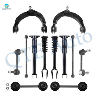 Set of 12 Front Upper Control Arm Ball Joint-Sway Bar Link-Quick Complete Strut-Coil Spring Assembly-Rear Lower Rearward Control Arm-Sway Bar Link-Complete Shock Absorber Kit For 2011-2015 Dodge Durango