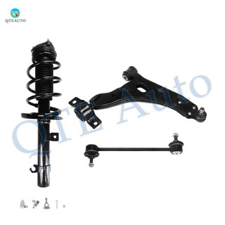 Set of 3 Front Right Lower Control Arm Ball Joint-Sway Bar Link-Quick Complete Strut-Coil Spring Assembly For 2008-2011 Ford Focus