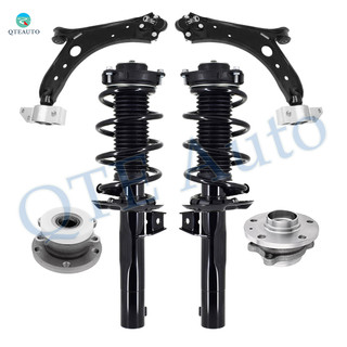 Set of 6 Front Lower Control Arm-Wheel Hub Bearing Assembly-Quick Complete Strut-Coil Spring Assembly For 2010-2013 Volkswagen Golf