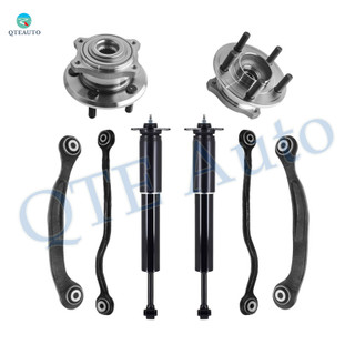 Set of 8 Rear Lower Rearward-Upper Rearward Control Arm-Wheel Hub Bearing Assembly-Shock Absorber For 2005-2008 Dodge Magnum w/ Self Leveling Suspension