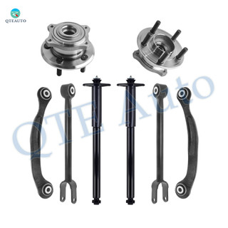 Set of 8 Rear Lower Forward-Upper Rearward Control Arm-Wheel Hub Bearing Assembly-Complete Shock Absorber Kit For 2006-2009 Dodge Charger