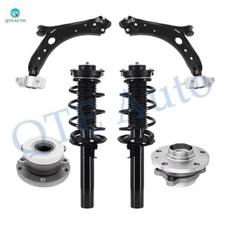 Set of 6 Front Lower Control Arm-Wheel Hub Bearing Assembly-Quick Complete Strut-Coil Spring Assembly For 2012-2016 Volkswagen EOS